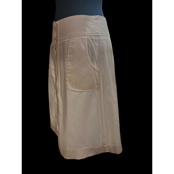 Grace Elements Skirt WOMEN SM Petite White Button Front A-Line Pockets RESORT - Picture 4 of 6
